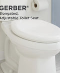 Built Tough Elongated Toilet Seat Made From Heavy Duty Polypropylene For Crack Resistant Durability And No Nonsense Standard Close Function In Classic White Finish on modern toilet.