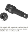 Dang Tough 3 Piece Socket Extension Bar Set For Half Inch Drive Tools Rock Solid Chrome Moly Steel with through-hole design.