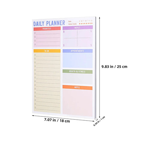 Portable Memo Pad Notebook For Daily Use With No Residue After Tearing, featuring daily planner sections, size 25x18 cm.