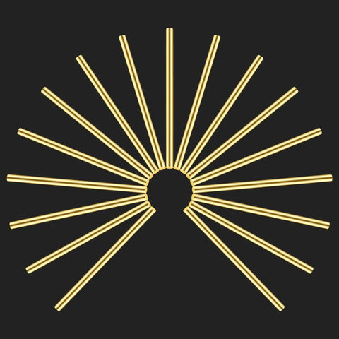Twenty Pieces Brass Rods Three Thirty Second Inch Diameter And Three Point Nine Four Inch Long Brass Round Stock arranged in a fan shape