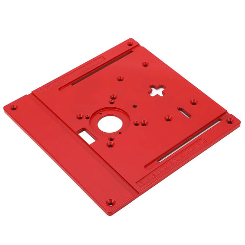 Universal Aluminum Router Table Insert Plate With Precision Center Hole Bands Hella Tough Woodworking Bench Upgrade angled view
