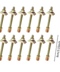 12 Piece M8x80mm Threaded Rod Kit For Wardrobe And Office Desk Setup, Heavy Duty Furniture Connecting Fittings displayed