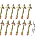 Beefy 12 Piece Bed Frame Fasteners Set With M8x80mm Bolts And Threaded Rod Connectors For Tough Half Moon Spacers And Nuts