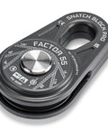 Snatch Block Pro Compact Recovery Block For Winch Lines Lightweight At Three Point Two Lbs Ideal For Serious Recoveries Two Point Five By Four Point Zero By Six Point Six Inch Frame Machined In USA From 6061 T6 Aluminum And 304 Stainless Steel, black pulley