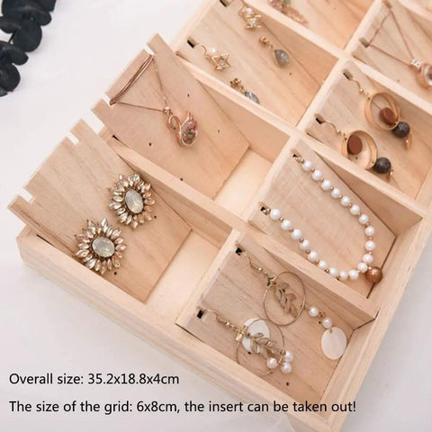 Chill Solid Wood Jewelry Tray Keeps Your Bling Totally Snag Free With A Dang Cool Pendant Grid Built In For Hanging Necklaces Organizing Earrings Or Storing Loose Beads, showcasing organized jewelry.