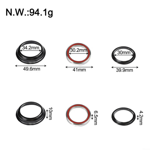 Six Piece Steering Bearing Kit For G2 Master Electric Scooter Durable Headset Replacement Set dimensions detail view
