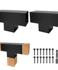 Beefy Pergola Bracket Kit 2 Pack 3 Way T Shaped Wood Brackets For Six By Six Lumber with screws and drill bits