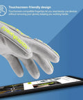 Impact Protection Safety Gloves With Polyurethane Palm Coating A4 Cut Level 13 Gauge Seamless Knit Touchscreen Compatible Helix 1074IMP