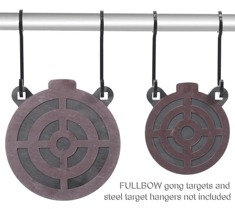 Magnetic Painting Stencil Set For Steel Shooting Targets Six Size Pack with stencils on metal hangers, two visible sizes.