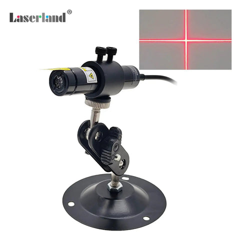 Red Cross Light Alignment Module With Focusable Locator For Screen Printing And Heat Press On Wood Cloth And Fabric Projects, 638nm 16mm Barrel, Adjustable Line Width, Class IIIr Output Under 5mW, Dustproof Design For Precise Positioning