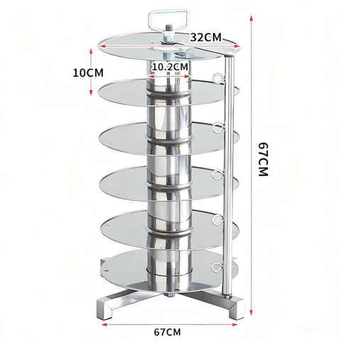 Heavy Duty Rotating Wire Spool Rack Featuring Independent Turntable Dispenser For Tangle Free Electrical Cable Storage That Makes Wiring Projects A Total Breeze Now, 67CM height with stainless steel finish.