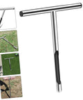 Composite of Stainless Steel Soil Sampler Probe With T Handle Contractor Grade Lightweight And Durable Tool For Lawn Garden And Farm Use Long Reach Design For Easy Core Sampling And Soil Testing
