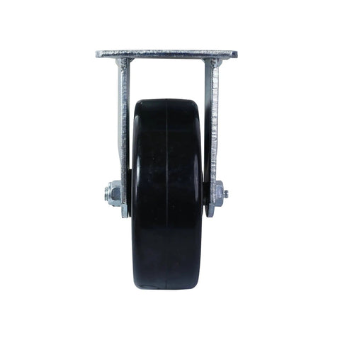 Rock Solid 6 Inch Phenolic Rigid Plate Caster Built Like A Tank For Heavy Hauls 840 Lb Load Capacity Smooth Rolling Industrial Workhorse With Cold Forged Steel Mounting Plate