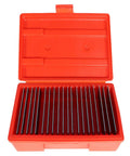 20 Pair 1/32 By 6 Precision Parallel Block Set, Hardened Alloy Steel, 0.0001 Inch Precision, Matched Pairs For Machinist Pro Grade Work, Includes Heavy Duty Case, shown in open red case