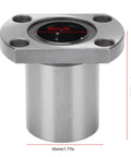 Front view of a silver flange linear bearing with a 30 mm bore and four mounting holes.