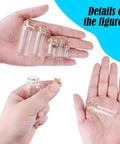 Rad Craft Supply Set Featuring 45 Mini Glass Potion Bottles With Tight Cork Stoppers And Durable Eye Hooks shown in hands.