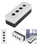 Heavy Duty Rugged Weatherproof Switch Box for 22 mm Push Buttons Industrial ABS Control Enclosure With Sealing Rubber Strip for Outdoor Machinery and Electrical Panels White