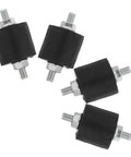 4 Pack Heavy Duty Air Compressor Vibration Mounts Rock Solid Dampening Pads, M6 threaded steel isolators with rubber bases.