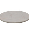 Top Shelf Smooth Spin White Marble Lazy Susan 14 Inch Rolling Turntable for kitchen counters, featuring a smooth white marble finish.