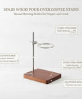 Premium Solid Wood Pour Over Stand, Compact Manual Brewing Holder For Coffee Dripper And Glass Carafe, 6.5x4.9 inch solid wood base.