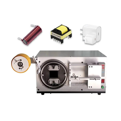 2-Axis Automatic Tape Wrapping Machine For Transformer Coils And Lithium Battery Charger Coils, Handles 34mm To 77mm Tapes Up And Down