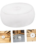 Heavy Duty Nylon Pulley Casters, 5 Piece Fixed Roller Kit For Quiet Barn Manure Tracks And Warehouse Gear, Runs Breezily With No Sweat Operation And Rock Solid Durability Daily - White nylon caster with a central hole.