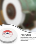 Heavy Duty Benchtop Grinding Wheel 5 Inch 100 Grit White Corundum showing label design, ideal for grinding harder materials.
