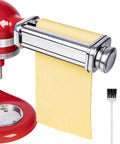 Sturdy Pasta Roller Attachment For Stand Mixers With Cleaning Brush Food Grade Stainless Steel Easy To Use And Clean