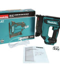 18V LXT Lithium Ion Cordless 23 Gauge Pin Nailer Tool Only Renewed with box, accessories, and safety goggles for accuracy.