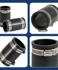 Flexible PVC Coupling With Stainless Steel Clamps For 1.5 Nominal Pipe Inner Diameter 1.9 Inches Black Leak Proof Rot Proof