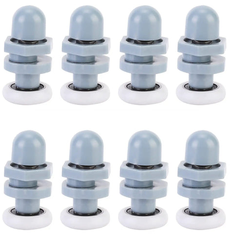 Heavy Duty Sliding Door Rollers That Glide Like Butter Whisper Quiet Swivel Slider Wheels Easy Swap Hardware For Patio Or Bathroom Glass Doors Anti Rattle 20Mm Hub Eight Pack