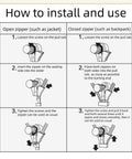 Installation guide for Ten Piece Tool Free Zipper Repair Kit For Backpacks Jackets And Clothes With Removable Universal Zipper Repairer