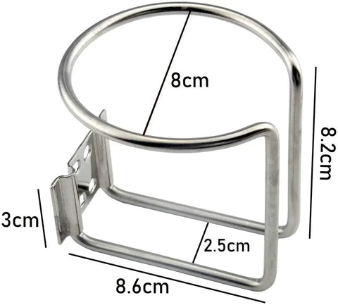 Two Pack Stainless Steel Boat Ring Cup Drink Holder Universal Mount For Marine Yacht Truck RV Car Trailer fits most cans