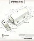 Push To Open Cabinet Latch Kit Magnetic Drawer Catch With Strong Hold Handle Free Cabinet Hardware 2 Pack For Seamless Soft Open And Modern No Knob Design dimensions