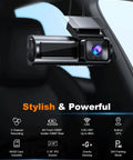 4K Front Dash Cam With Inside Cabin And Rear View For Your Ride mounted on car windshield