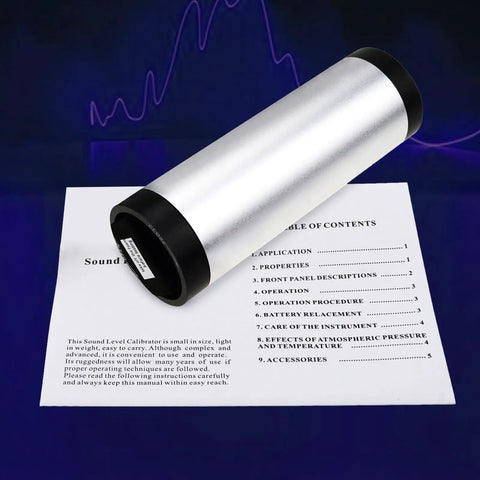 Easy To Use Sound Level Calibrator for Decibel Meters and Microphones with 94dB and 114dB output on a manual