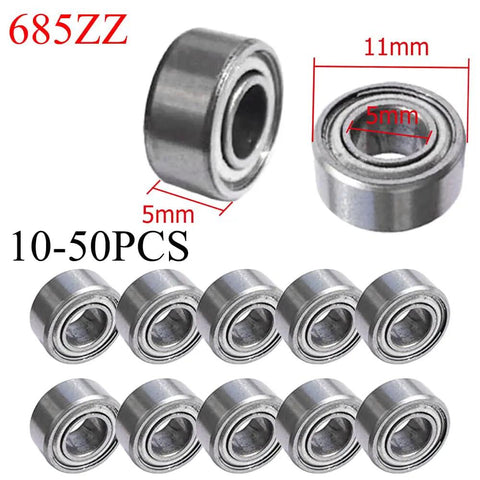Deep Groove Mini Ball Bearings Set 10 To 50 Pcs 685ZZ Shielded Carbon Steel Bearings for Skateboard Scooter and 3D Printer