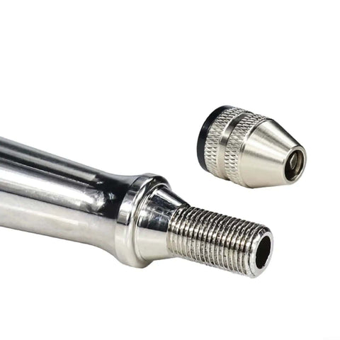 Close-up of manual hand drill kit chuck and metal body for precision DIY crafting