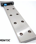 Ultra Smooth Linear Guide Rail With Block MGW15, 100 to 800mm, rust resistant hardened steel for CNC and 3D printers, pro grade