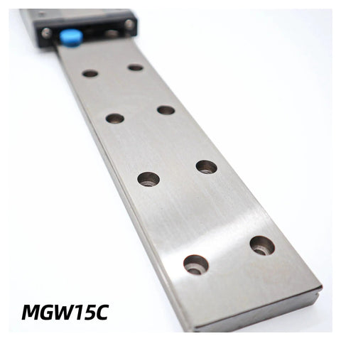 Ultra Smooth Linear Guide Rail With Block MGW15, 100 to 800mm, rust resistant hardened steel for CNC and 3D printers, pro grade