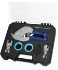 Heavy Duty Hexagonal Water Pipe Inner Hole Opener And Threader Tool For Electric Drill repairs in a black carry case with steel accessories.