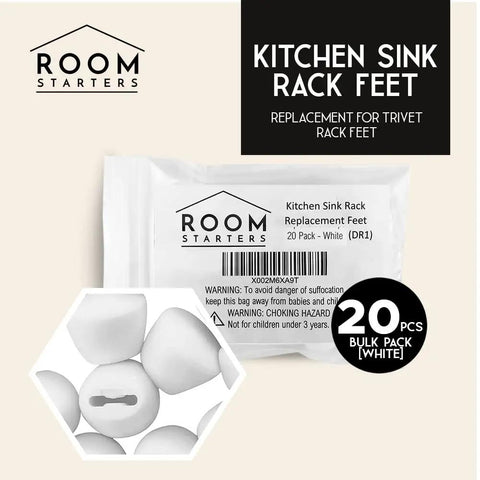 Kitchen Sink Rack Feet 20 Pack Replacement For Kohler Rack Rubber Feet 84544-0, white snap-on, package displayed