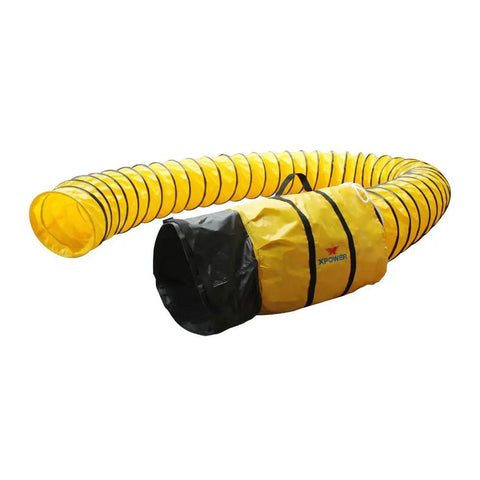 Built Tough PVC Ducting Hose Ultra Flexible 25 Foot Length 12 Inch Inner Diameter Heat Resistant Up To 180 Degrees Fahrenheit Spring Steel Wire Helix Prevents Collapse Easy To Store With Adjustable Clamp