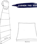 Outdoor Swing Chaise Lounge Cushion And Canopy Set For Patio Furniture sizes illustrated