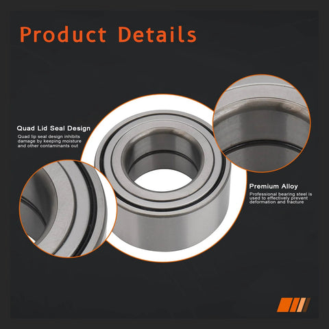 Close-up of Front Wheel Hub Bearing 510034 Replacement Fits Dodge Stealth 1991 To 1996 Hyundai Azera 2012 To Beefed Up OEM Style