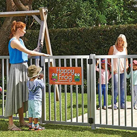 Heavy Duty Square Gate Hinges Pair With Self Closing Tension Dial Pool Fence Brackets And Pet Barriers Polymer build on outdoor fence.