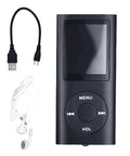 Compact Portable MP3 Player With 1.8 Inch LCD Display Multifunction Music Player Earphones Included Aluminum Body Palm Size Black