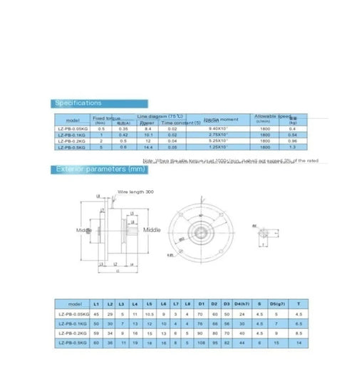 Specifications sheet for Micro Magnetic Powder Brake With 0.5 Nm Torque, 24V DC Tension Controller in tension-sensitive applications.