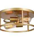 Dope Gold Flush Mount Ceiling Light 12 Inch Modern Round Fixture With Two Lights For Bedroom Hallway Entryway Kitchen Premium Champagne Gold Finish Industrial Style Home Decor