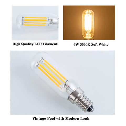 E14 Dimmable LED Bulb European Base 40W Equivalent 400LM Soft White 3000K Vintage Style Light Bulb filament and base